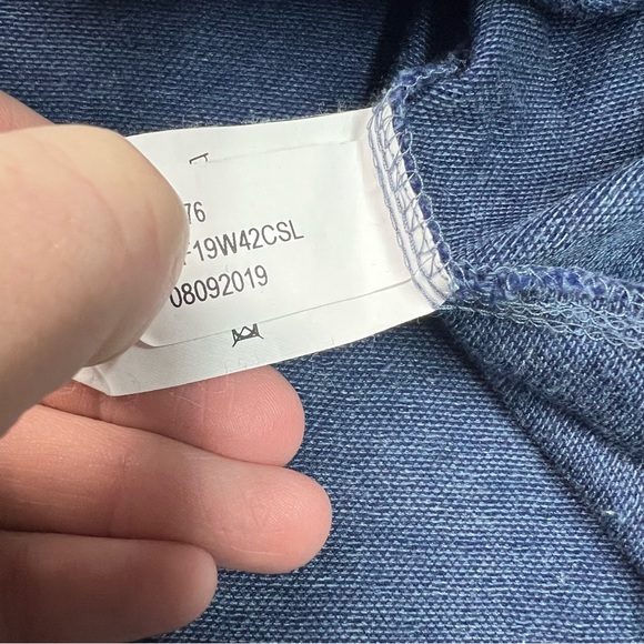 Peter Millar Shirt Mens XXL Blue Diamond Neat Button Down Long Sleeve Cotton - Picture 4 of 8